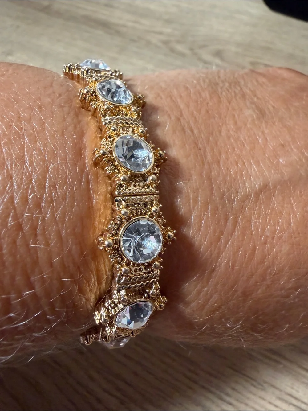 paparazzi Gold-Tone Bracelet with Clear Crystals